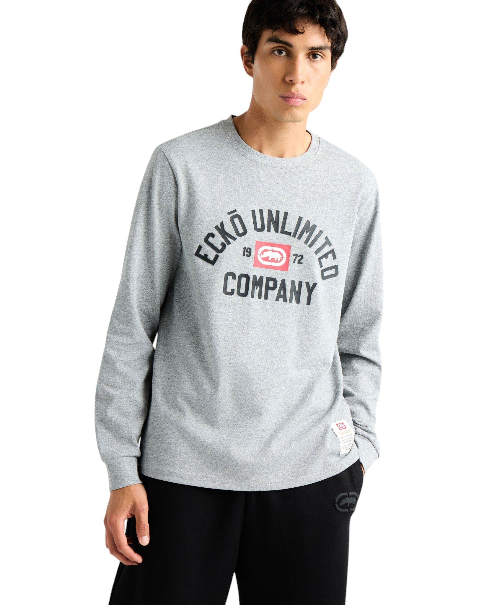 ecko unltd. Men's Classic Arch Long Sleeve Tee - Grey - GREY